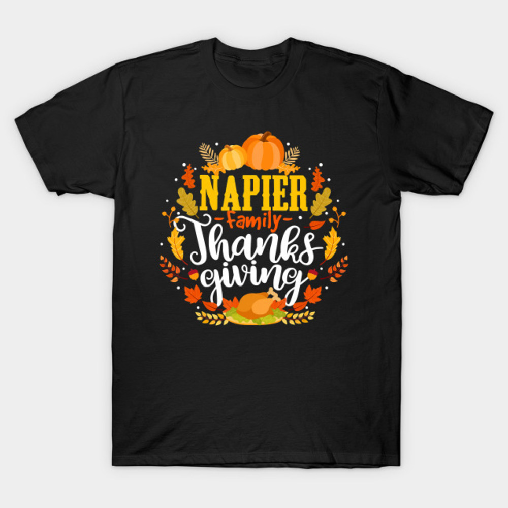 Napier Family Thanksgiving Turkey Pumpkin Tshirt